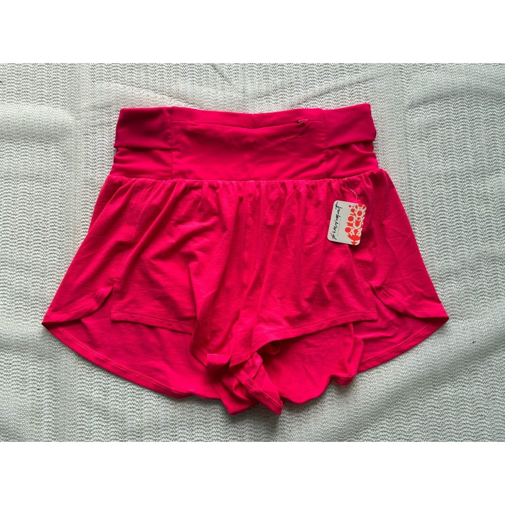 Free People Movement Electric Sunset Shorts Women's S Neon Red Pink Running NWT